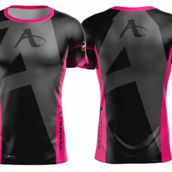 T-shirt Arawaza | dry-fit | zwart-roze