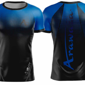 T-shirt Arawaza | dry-fit | zwart-blauw